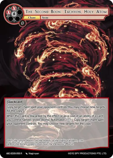 The Second Boon: Tachyon, Holy Atom