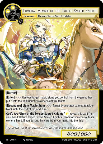 Lumeria, Member of the Twelve Sacred Knights
