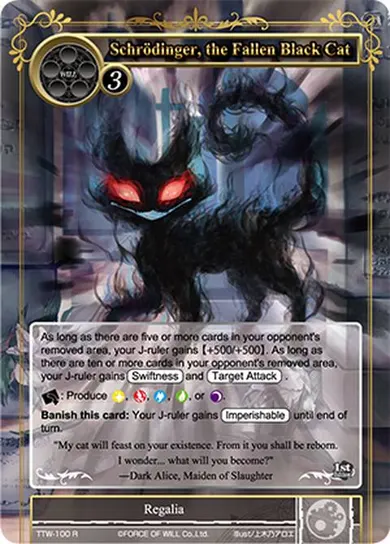 Schrödinger, the Fallen Black Cat
